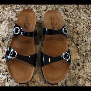 Naot  brand new black patent leather sandals